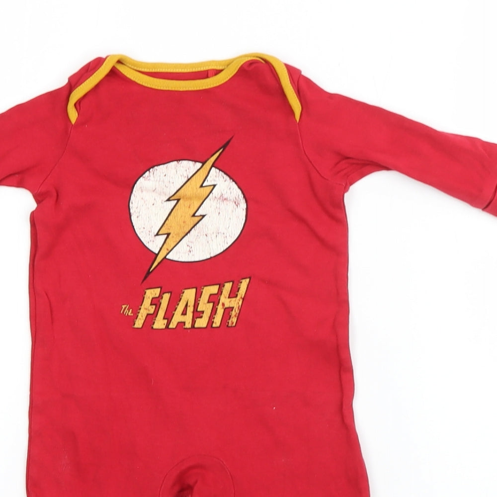 NEXT Boys Red  Cotton Babygrow One-Piece Size 3-6 Months   - DC The Flash