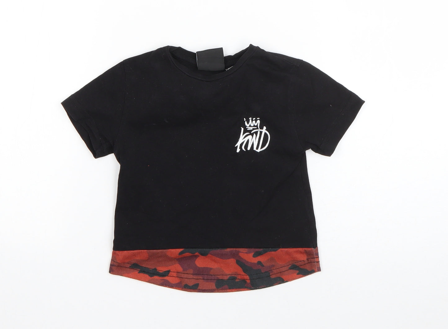 Kings Will Dream Boys Black  Cotton Basic T-Shirt Size 9-12 Months Round Neck