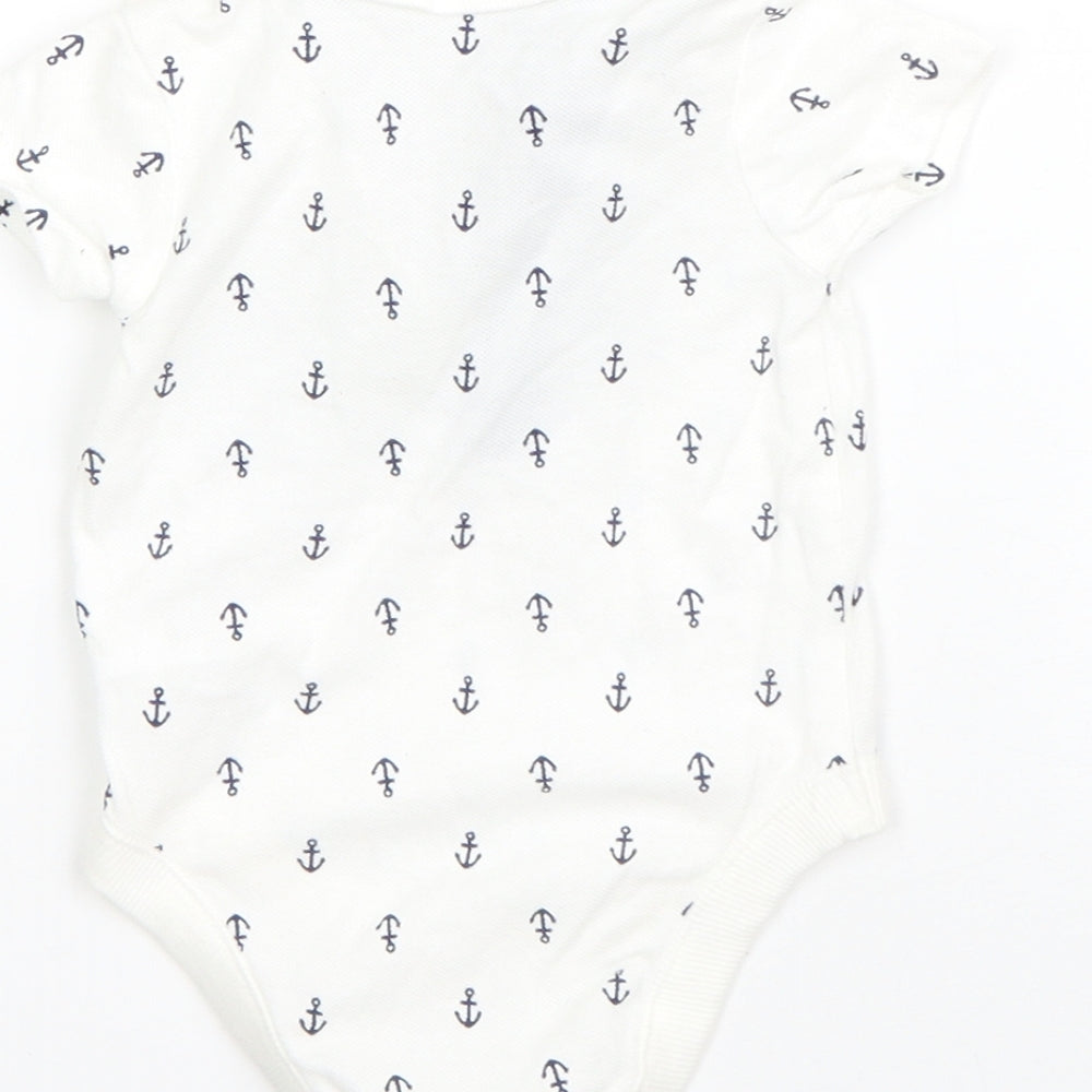 George Boys White  Cotton Romper One-Piece Size 0-3 Months