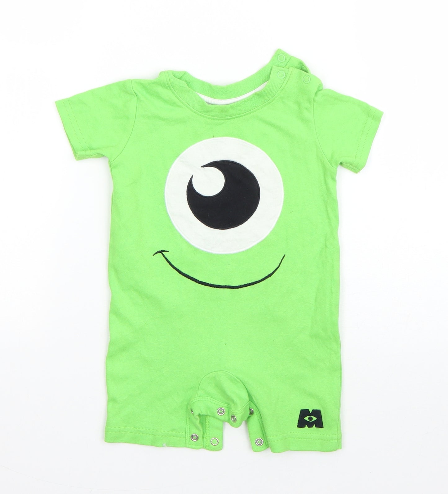 George Boys Green  Cotton Babygrow One-Piece Size 3-6 Months   - Monsters Inc