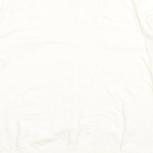 F&F Womens White Round Neck  Acrylic Pullover Jumper Size 14