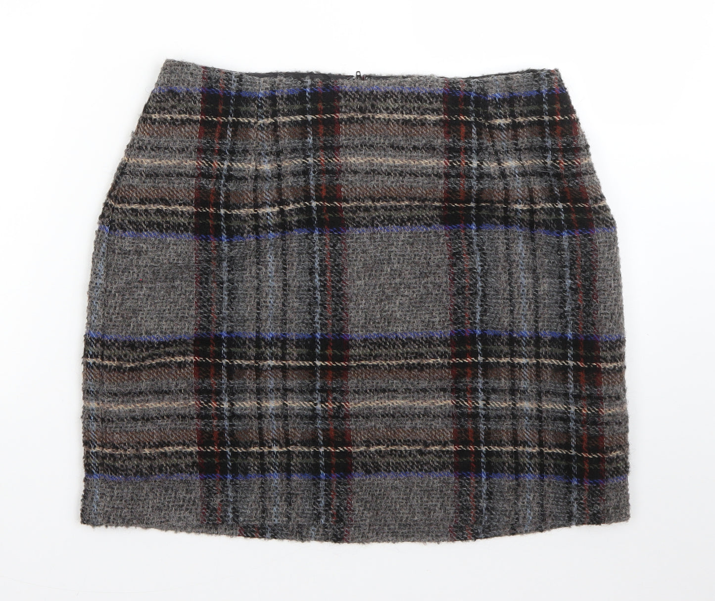 New Look Womens Grey Plaid Wool Straight & Pencil Skirt Size 10