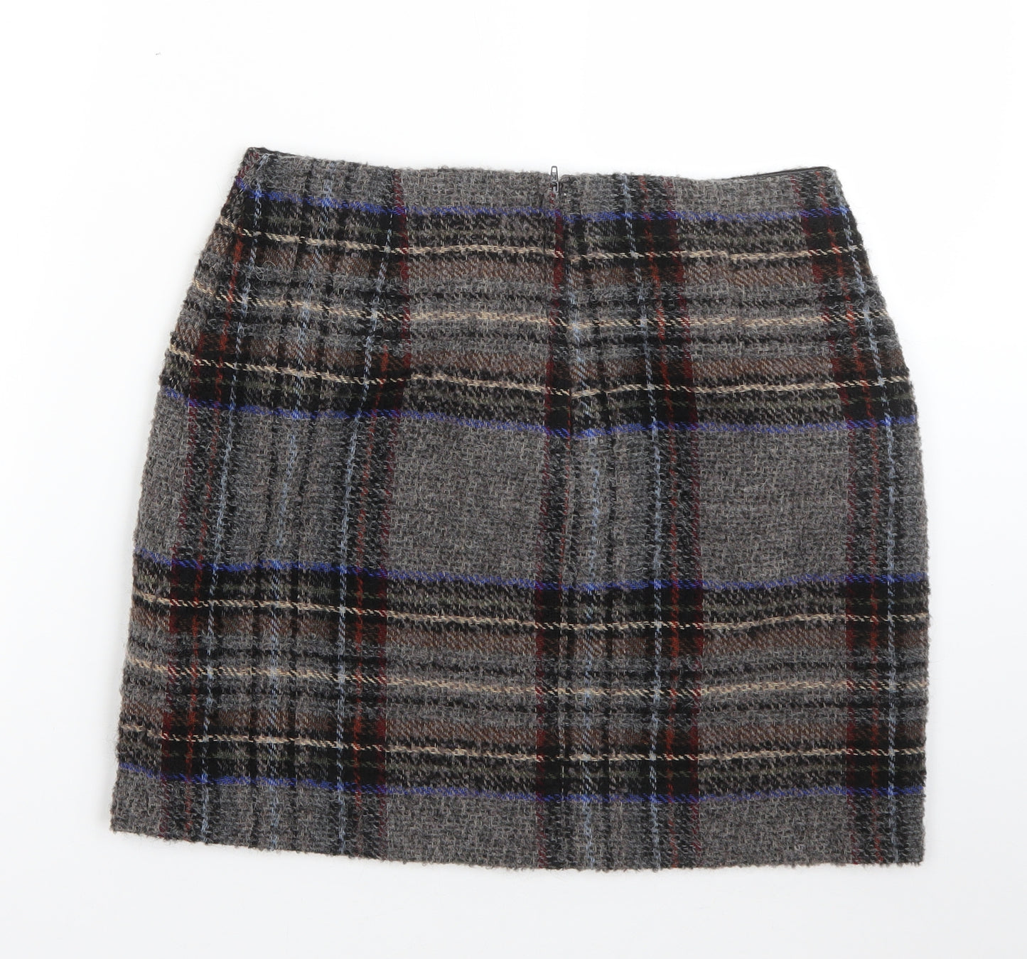 New Look Womens Grey Plaid Wool Straight & Pencil Skirt Size 10