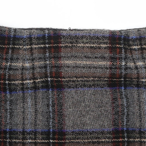 New Look Womens Grey Plaid Wool Straight & Pencil Skirt Size 10