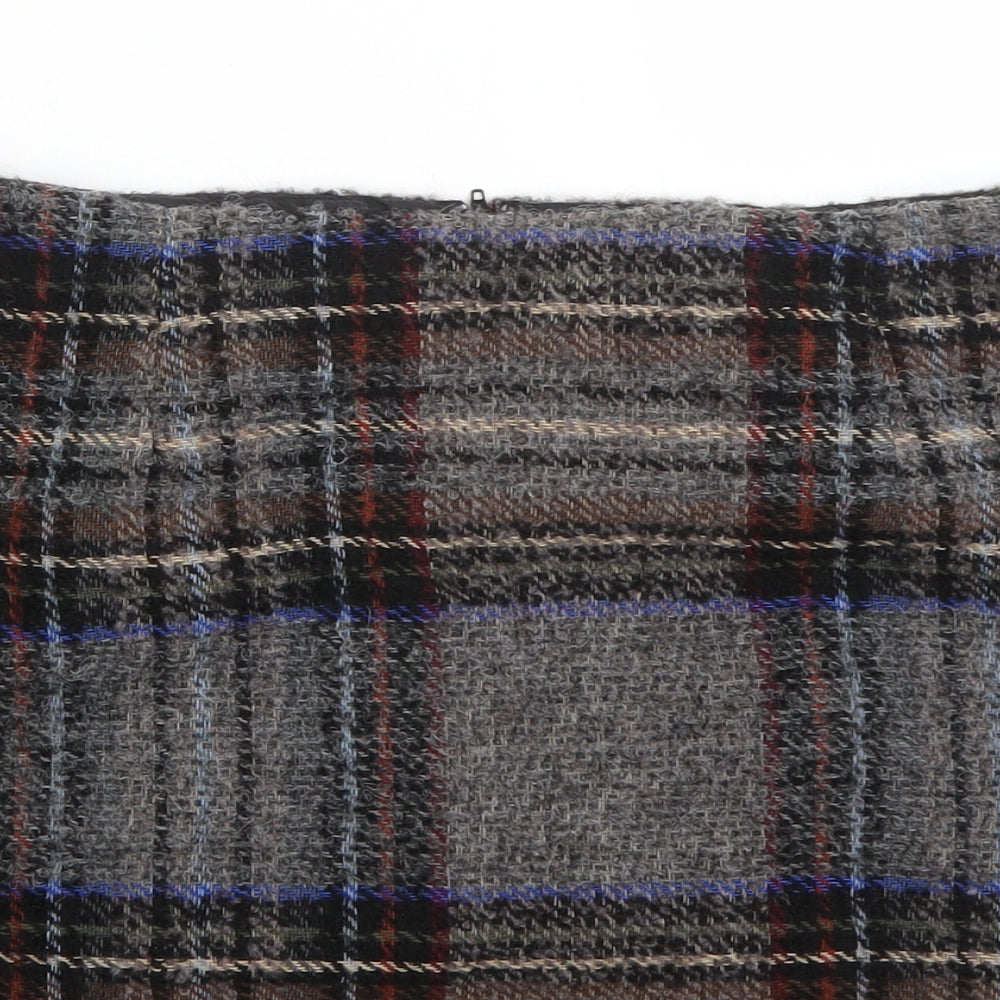 New Look Womens Grey Plaid Wool Straight & Pencil Skirt Size 10