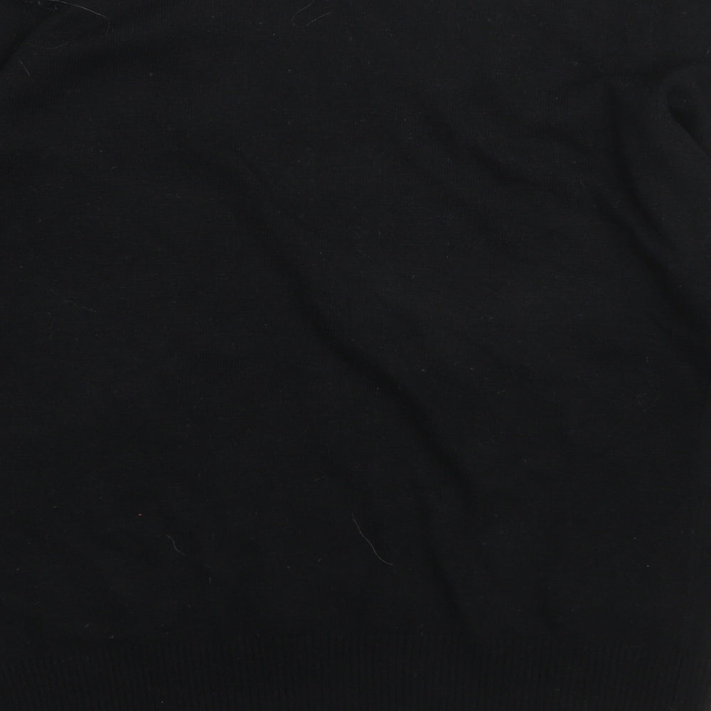 M&Co Womens Black Round Neck  Nylon Pullover Jumper Size 14   - feathers