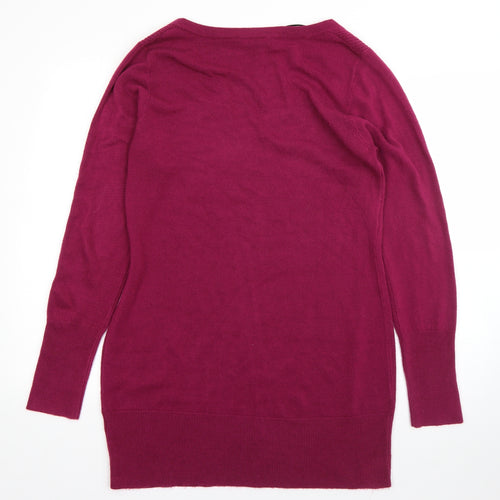 Dorothy Perkins Womens Purple  Acrylic Jumper Dress  Size 14  V-Neck