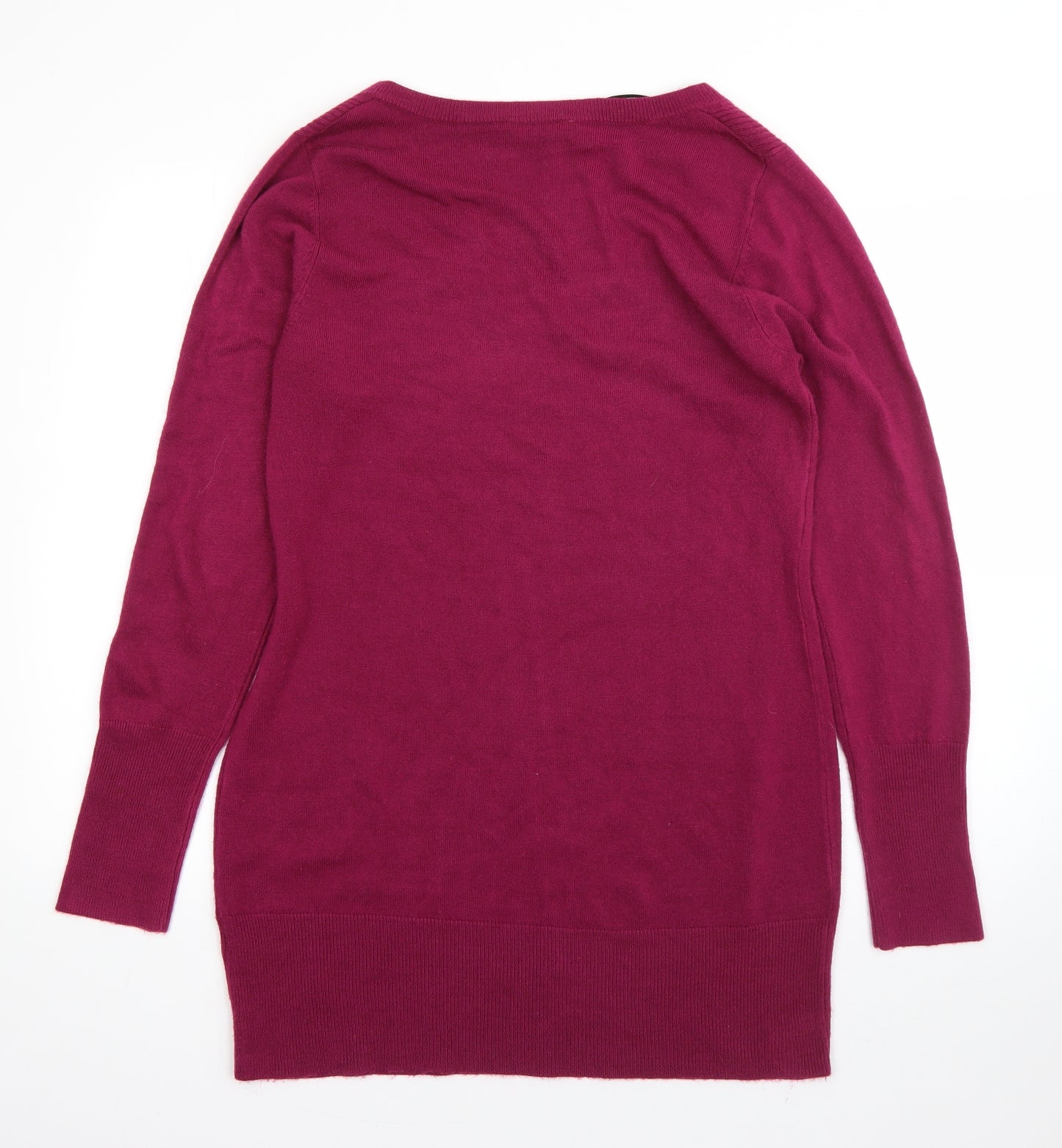 Dorothy Perkins Womens Purple  Acrylic Jumper Dress  Size 14  V-Neck