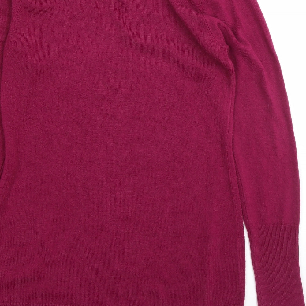 Dorothy Perkins Womens Purple  Acrylic Jumper Dress  Size 14  V-Neck