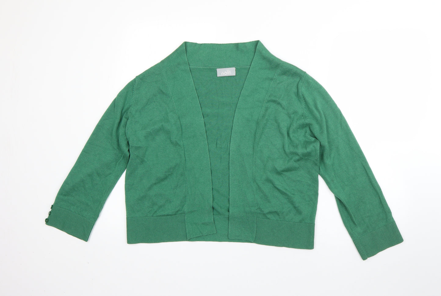 Wallis Womens Green High Neck  Viscose Cardigan Jumper Size L