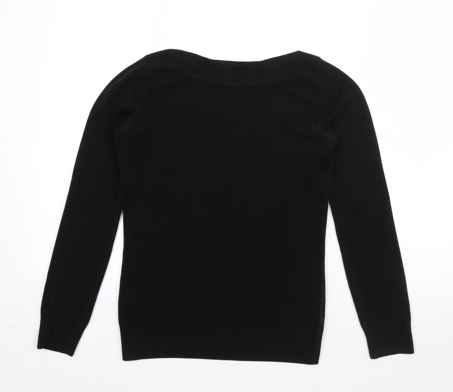 F&F Womens Black Round Neck  Acrylic Pullover Jumper Size 6