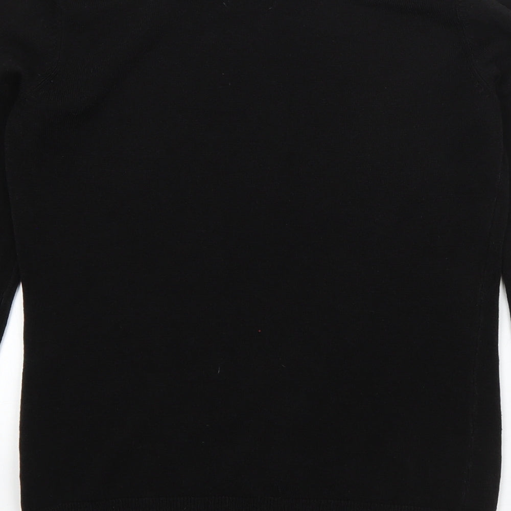 F&F Womens Black Round Neck  Acrylic Pullover Jumper Size 6