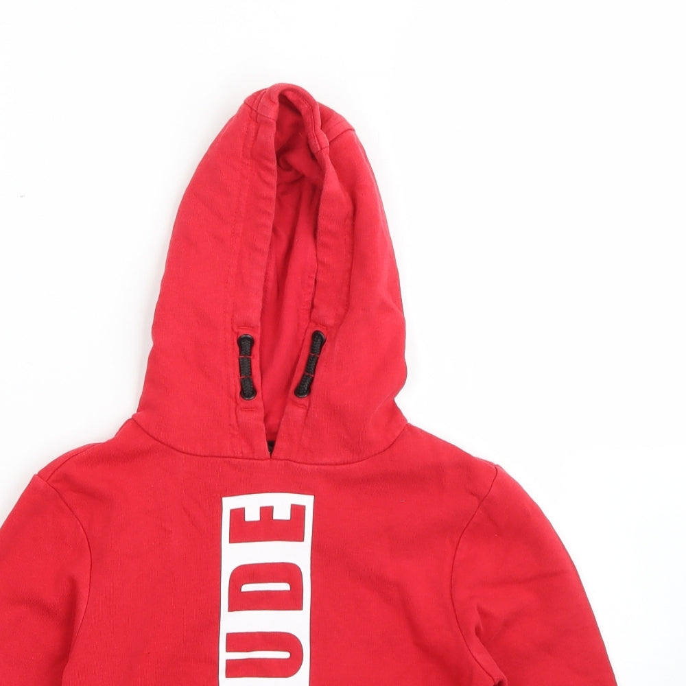 George Boys Red  Cotton Pullover Hoodie Size 4-5 Years