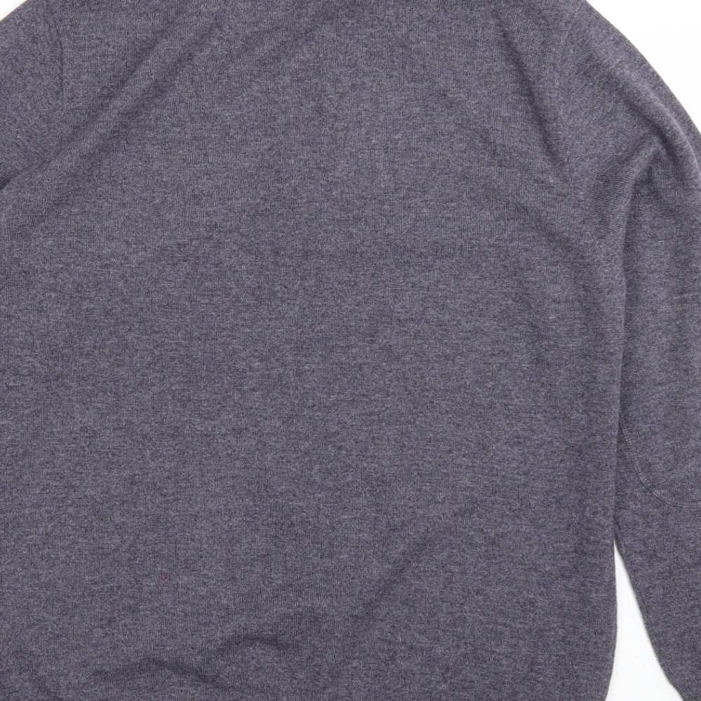 N.Peal Mens Blue High Neck  Cashmere Pullover Jumper Size L
