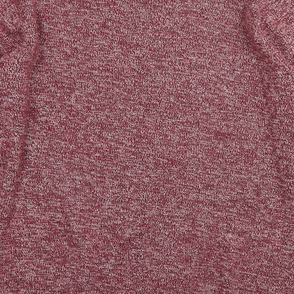 Maine Mens Red Round Neck  Cotton Pullover Jumper Size L