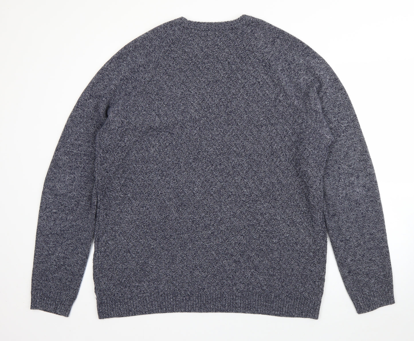 ACW85 Mens Blue Round Neck  Cotton Pullover Jumper Size XL