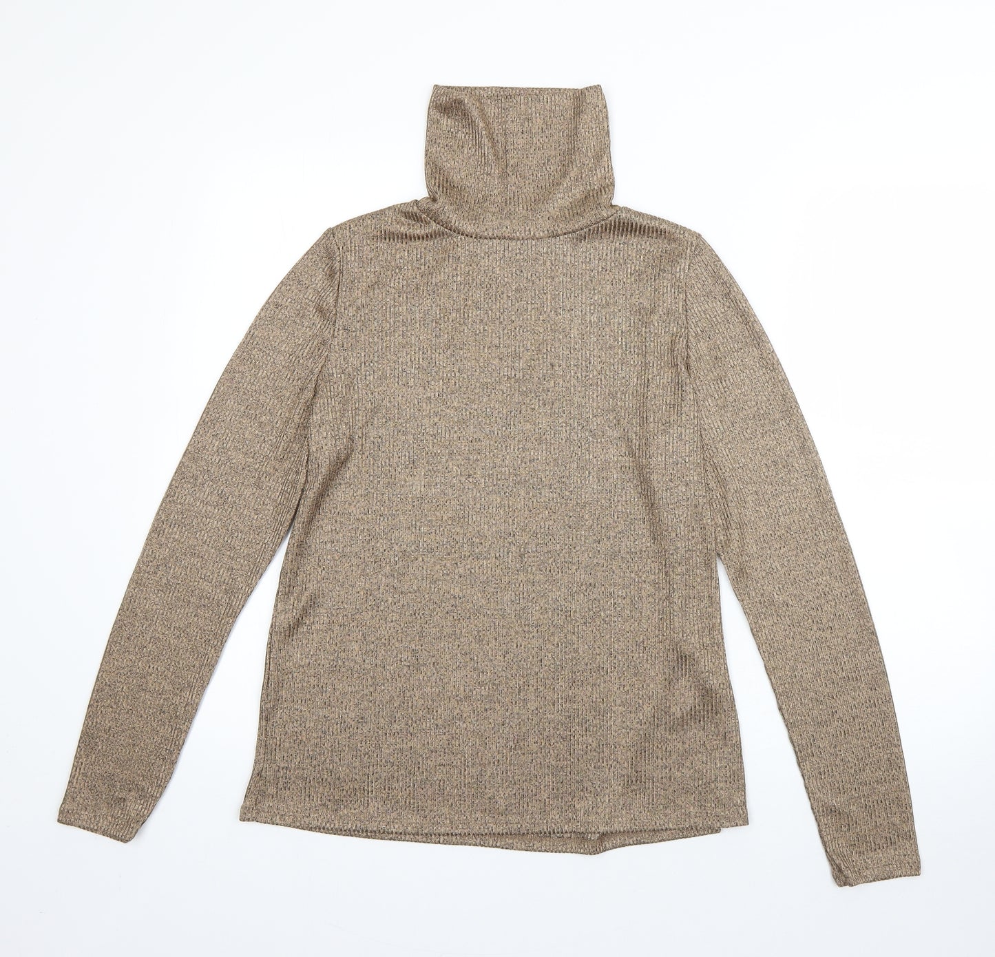 New Look Womens Brown Roll Neck  Polyester Pullover Jumper Size 16