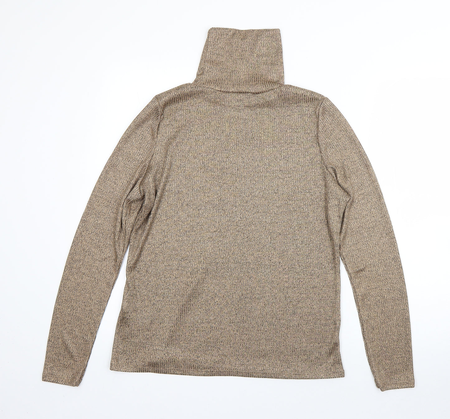 New Look Womens Brown Roll Neck  Polyester Pullover Jumper Size 16