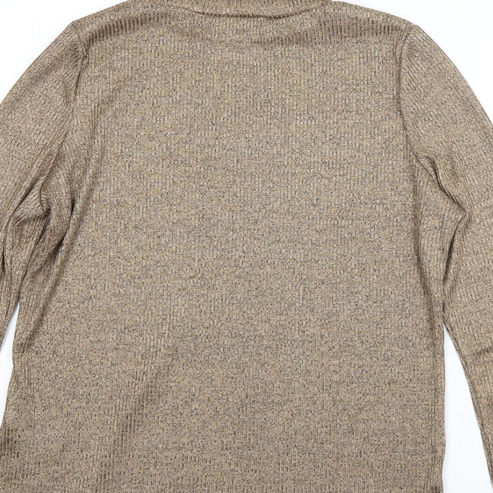 New Look Womens Brown Roll Neck  Polyester Pullover Jumper Size 16