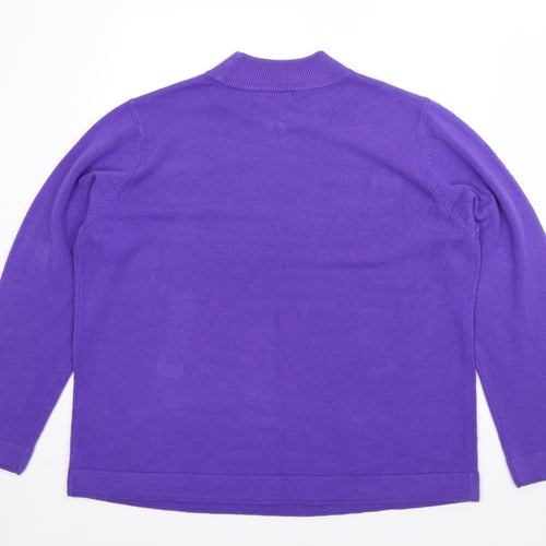 BM Womens Orange High Neck  Acrylic Pullover Jumper Size L