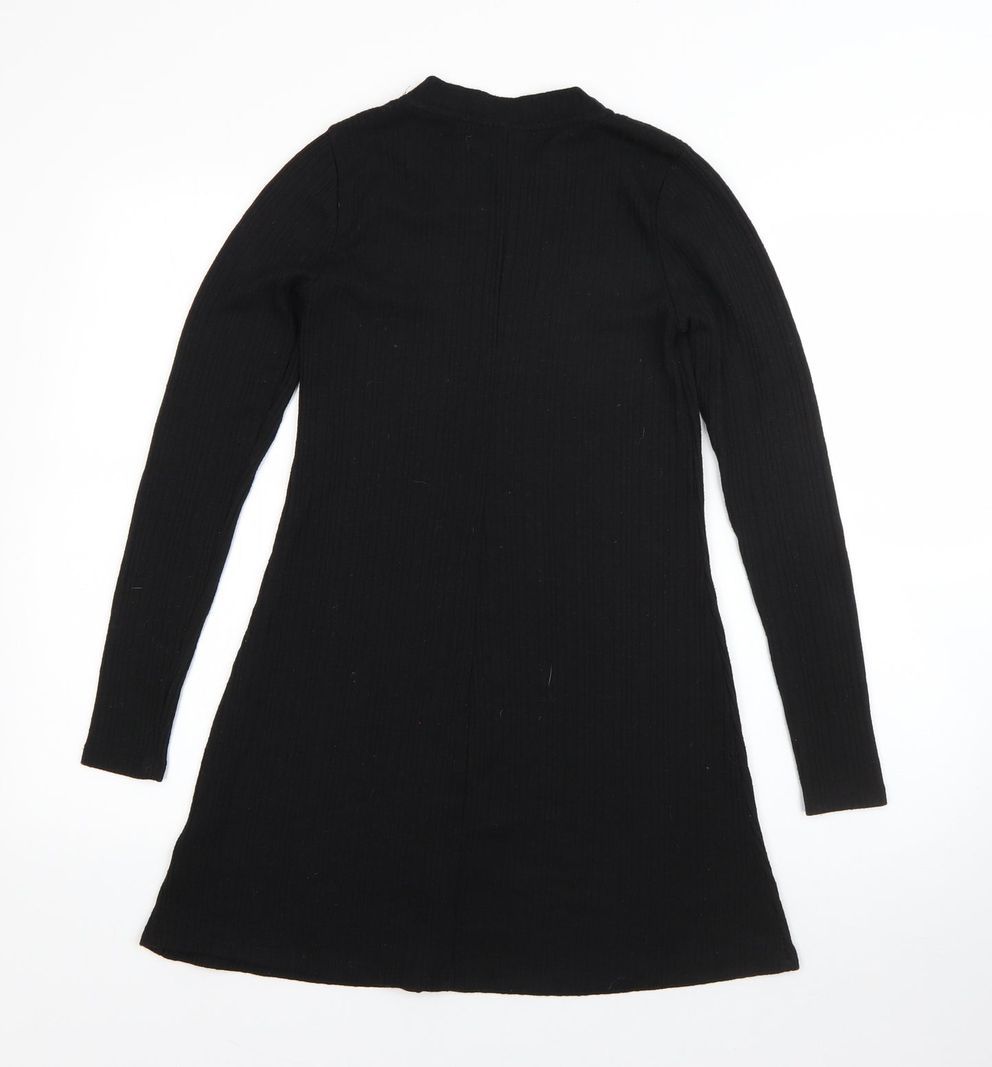 Topshop Womens Black  Polyester Jumper Dress  Size 8  Round Neck