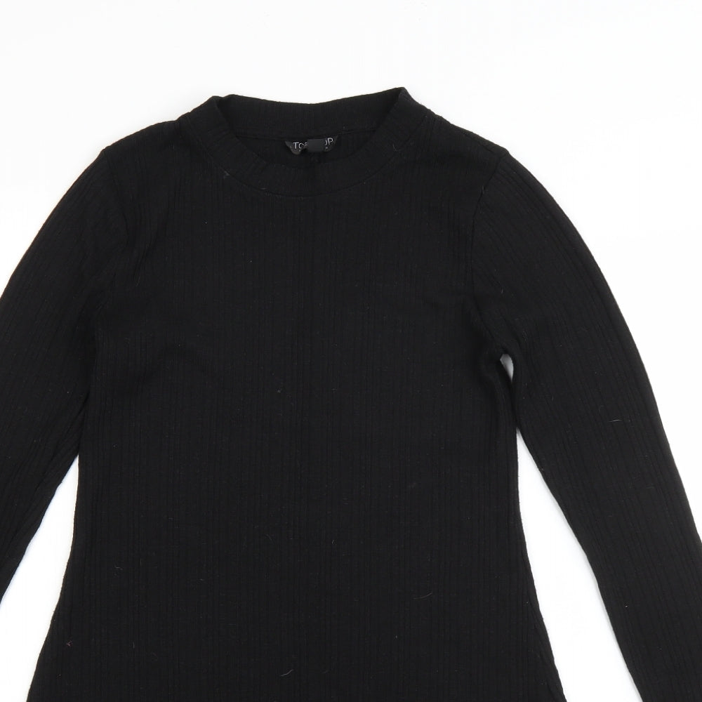 Topshop Womens Black  Polyester Jumper Dress  Size 8  Round Neck