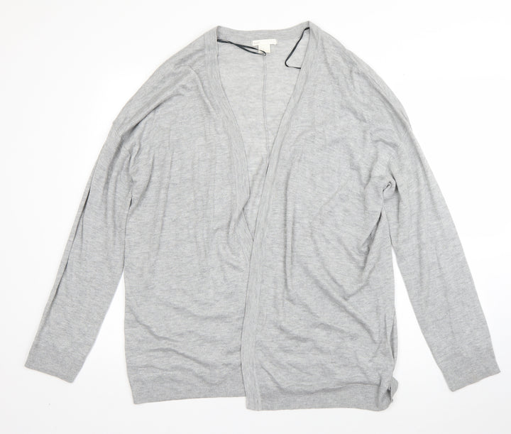H&M Womens Grey V-Neck  Acrylic Cardigan Jumper Size M