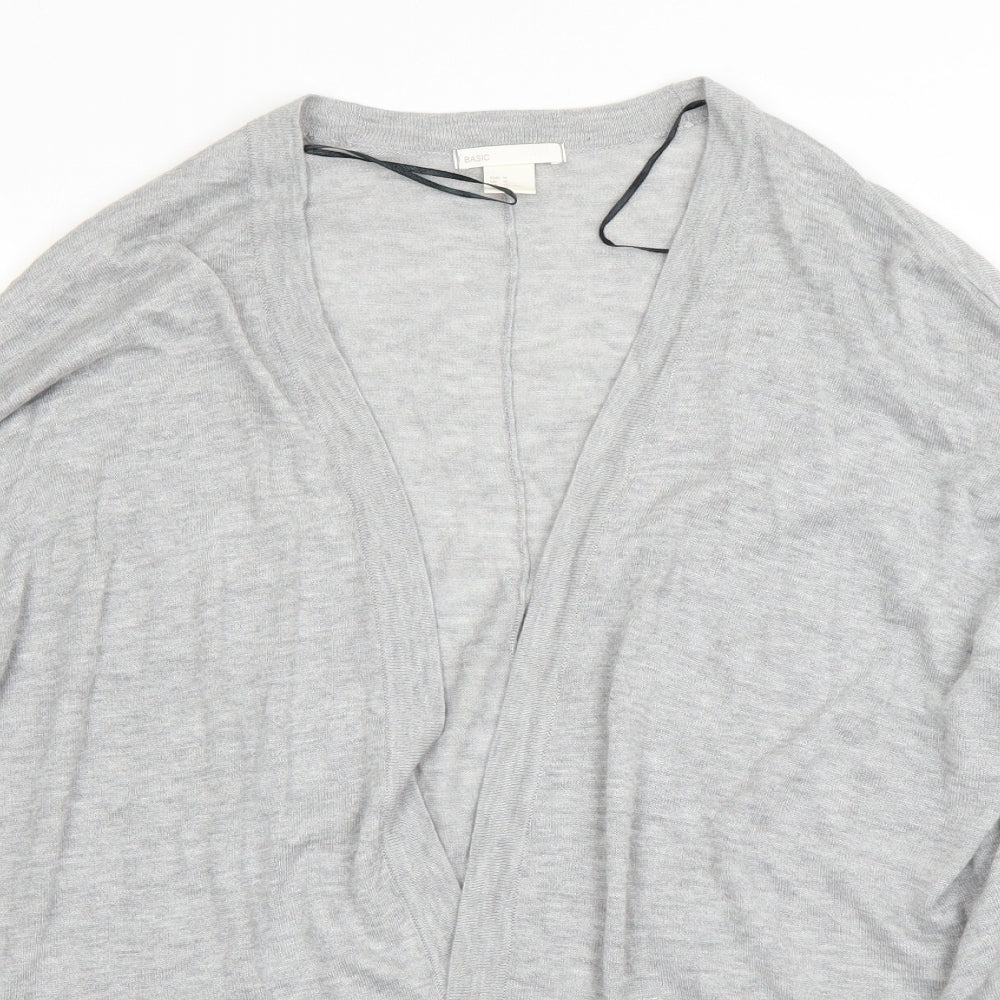 H&M Womens Grey V-Neck  Acrylic Cardigan Jumper Size M
