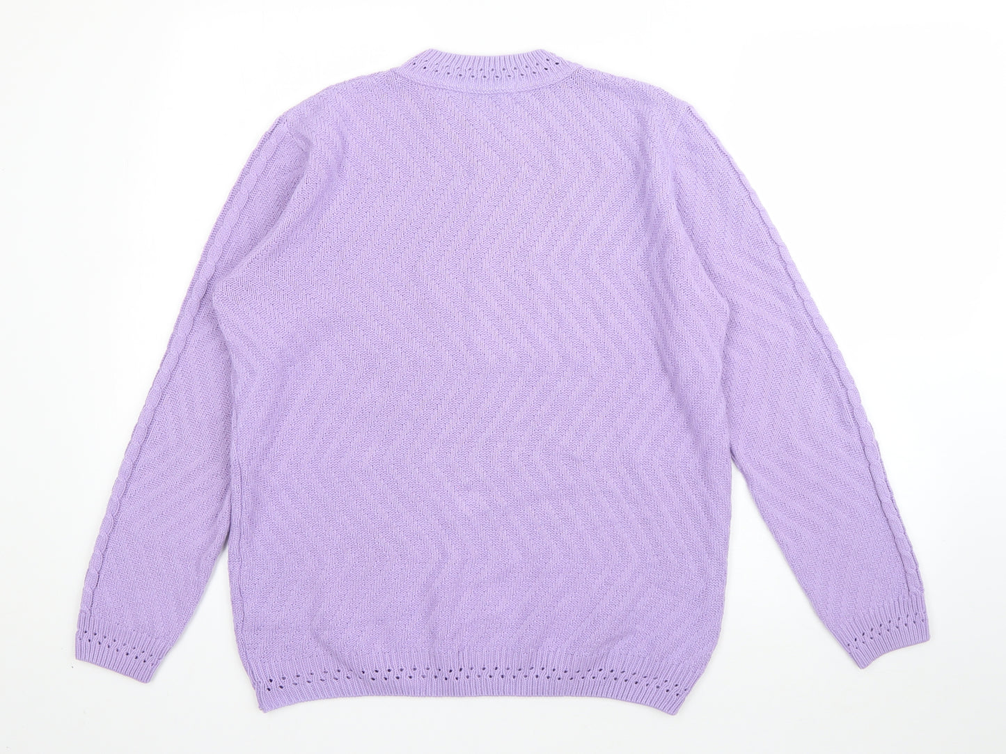 Berkertex Womens Purple Round Neck  Acrylic Pullover Jumper Size 12