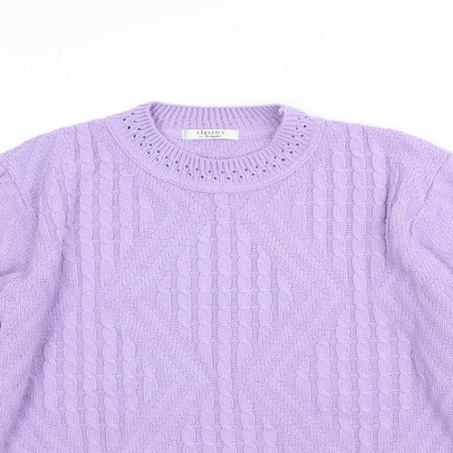 Berkertex Womens Purple Round Neck  Acrylic Pullover Jumper Size 12