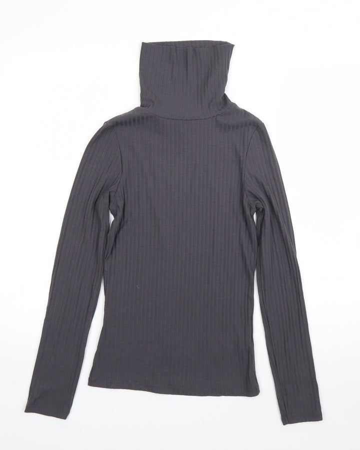 New Look Womens Grey Roll Neck Viscose Pullover Jumper Size 8