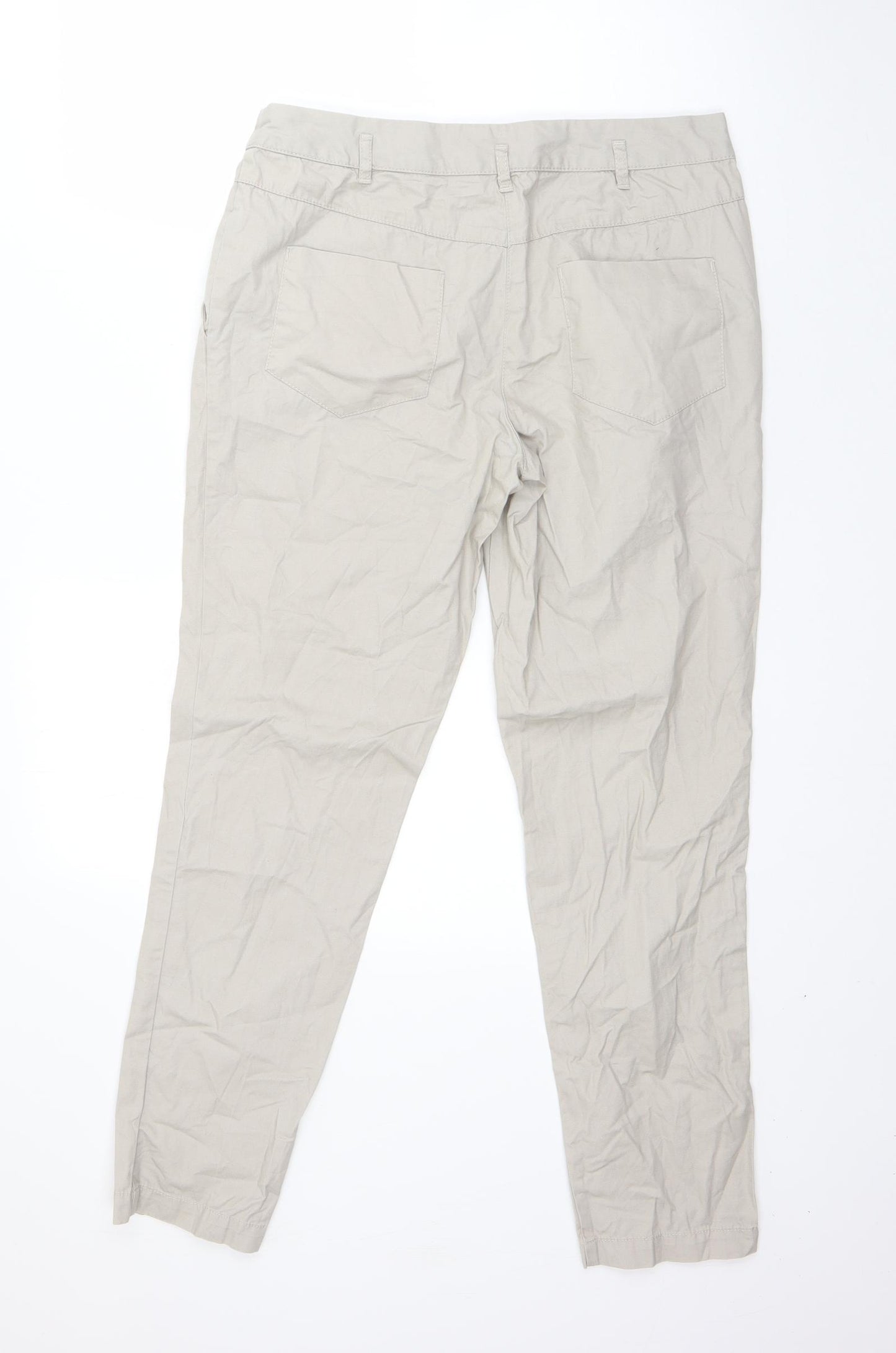 NEXT Womens Beige  Cotton Dress Pants Trousers Size 10 L28 in Regular