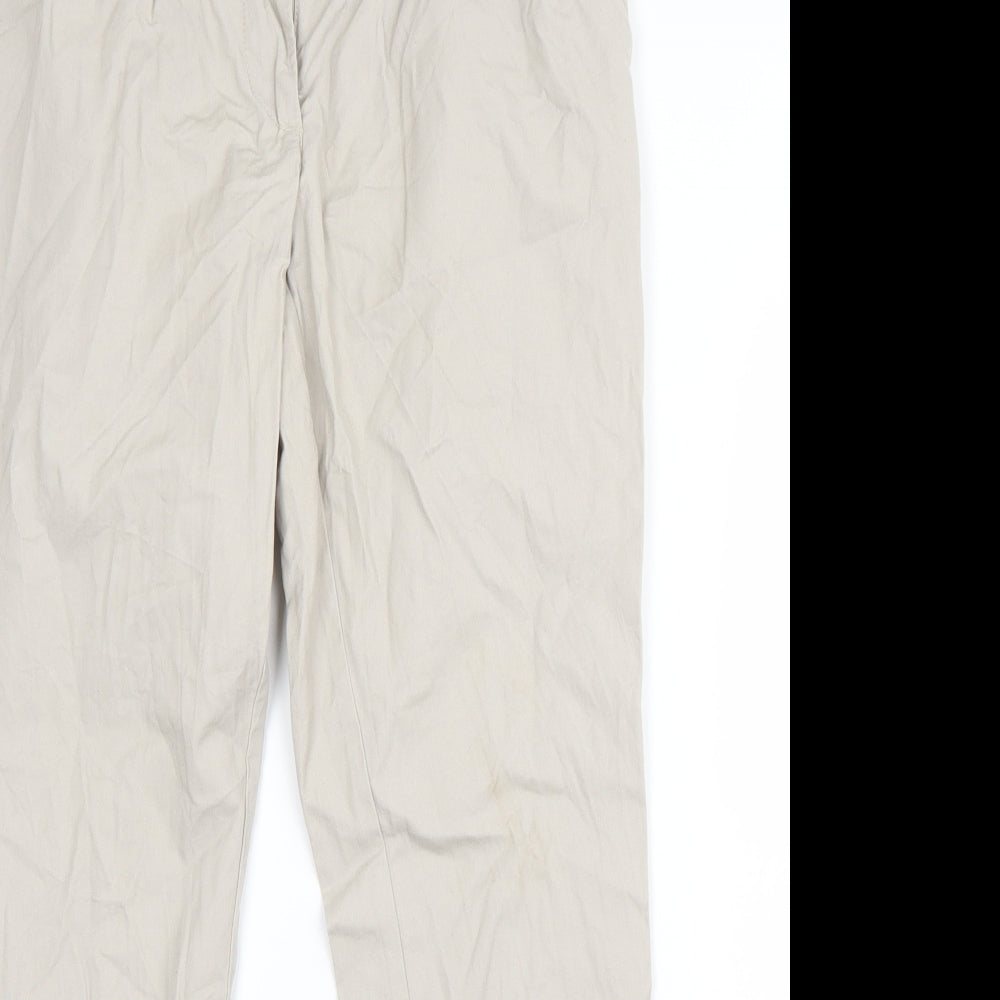 NEXT Womens Beige  Cotton Dress Pants Trousers Size 10 L28 in Regular