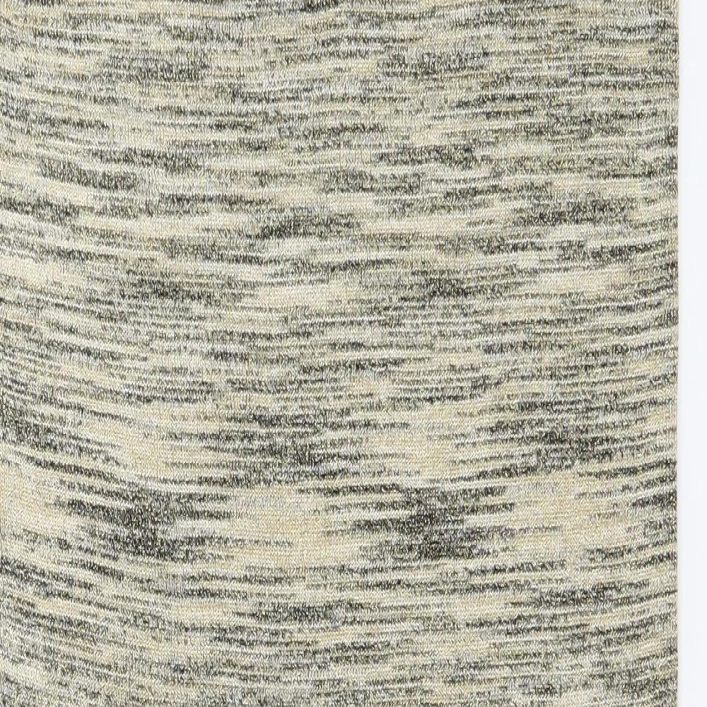 M&S Womens Gold Striped Polyester Pencil Dress  Size 12  Round Neck