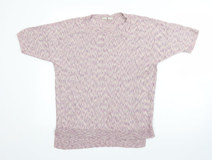 TU Womens Purple Round Neck  Viscose Pullover Jumper Size 12