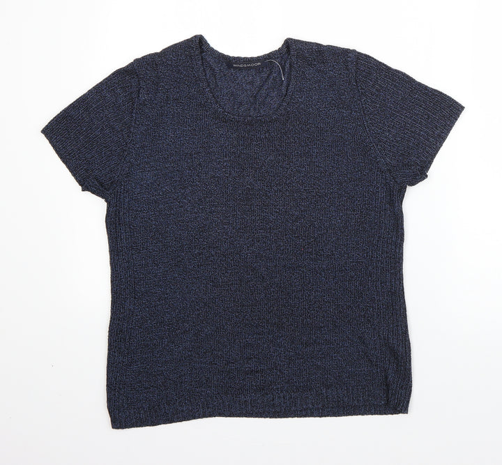Windsor Womens Blue Round Neck Viscose Pullover Jumper Size S