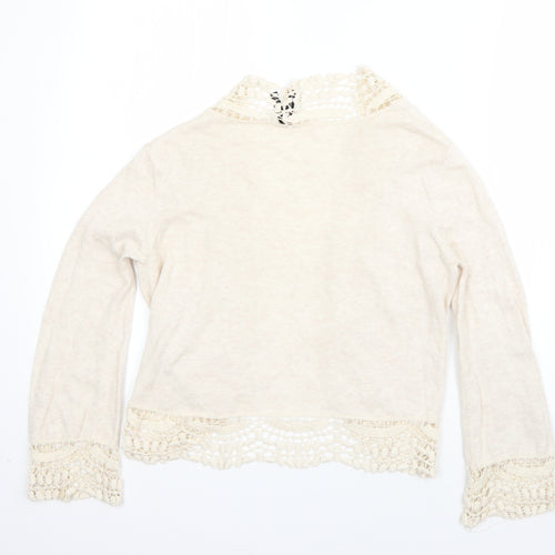 Atmosphere Womens Beige V-Neck  Cotton Cardigan Jumper Size 8