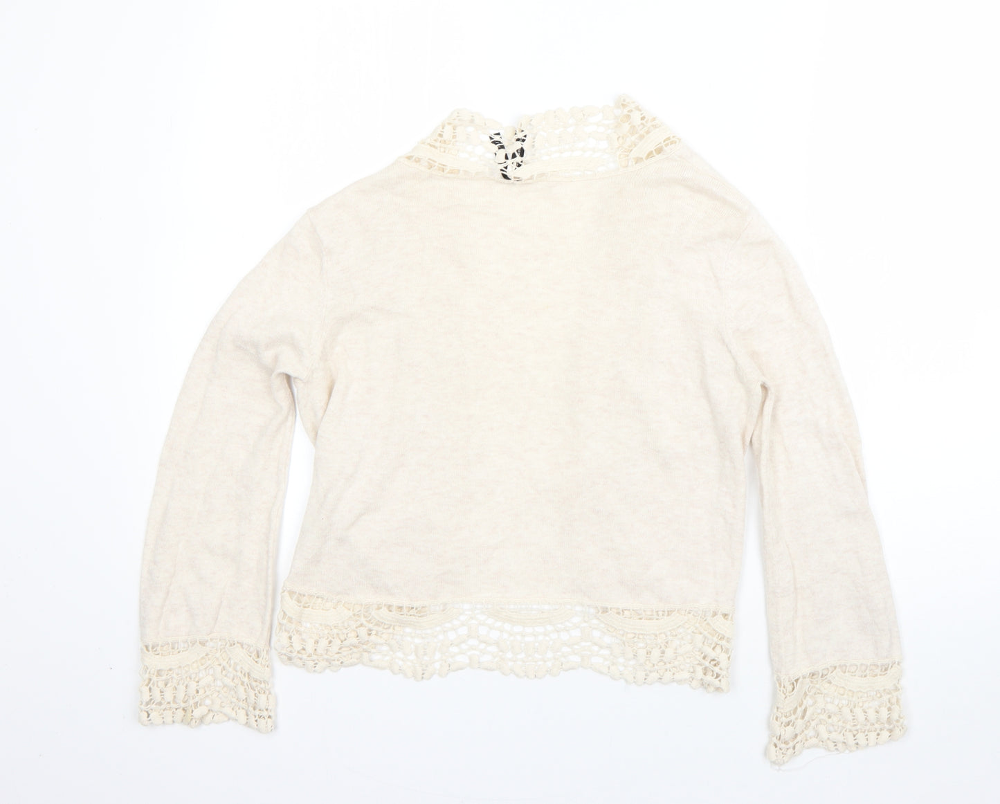 Atmosphere Womens Beige V-Neck  Cotton Cardigan Jumper Size 8