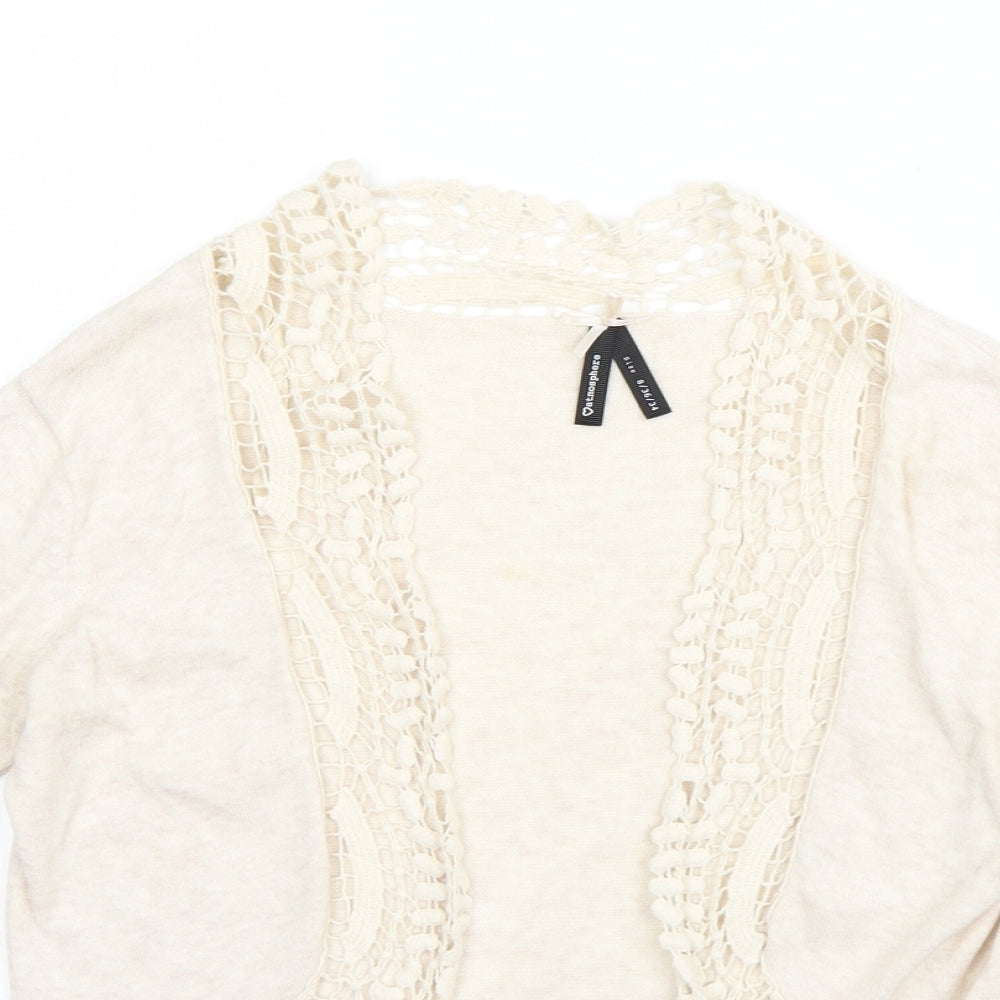 Atmosphere Womens Beige V-Neck  Cotton Cardigan Jumper Size 8
