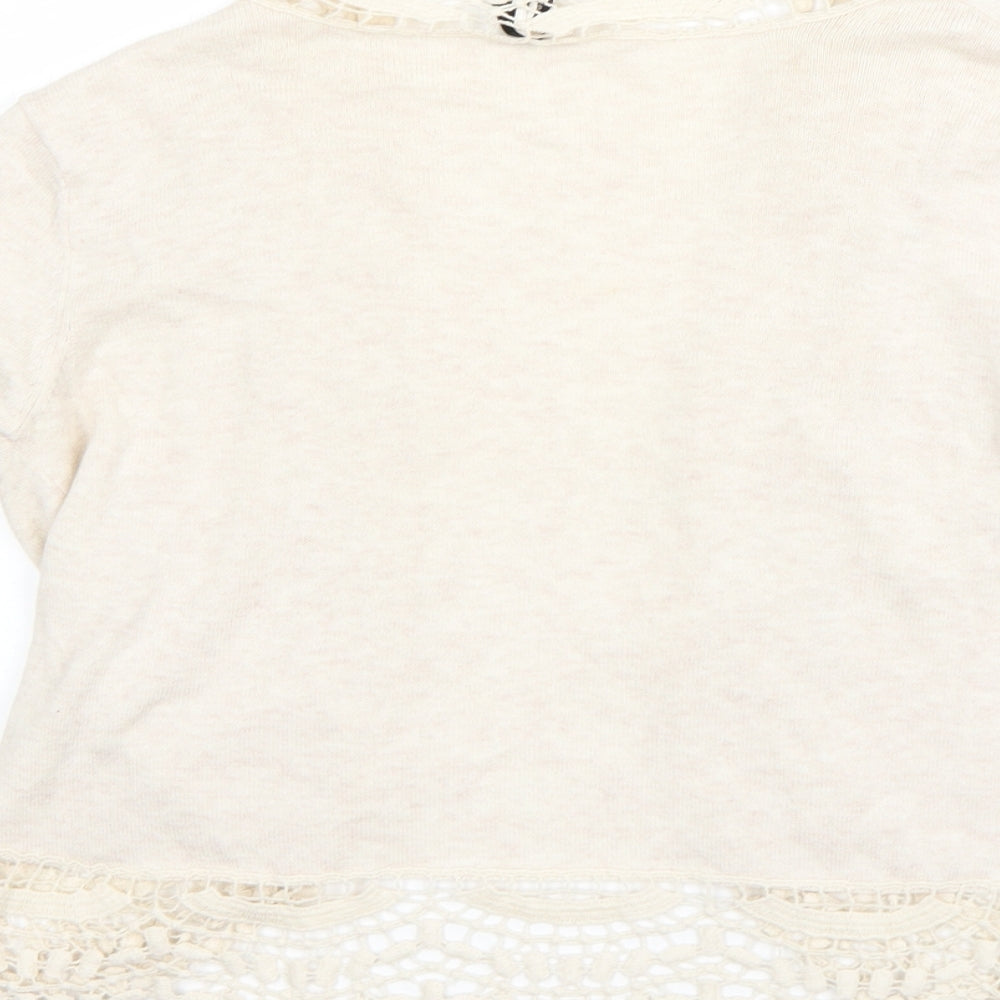 Atmosphere Womens Beige V-Neck  Cotton Cardigan Jumper Size 8