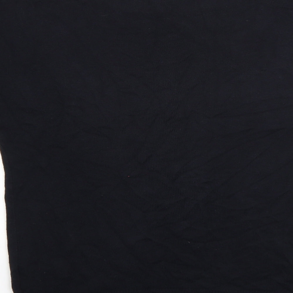 Jaeger Womens Black Round Neck  Viscose Pullover Jumper Size S