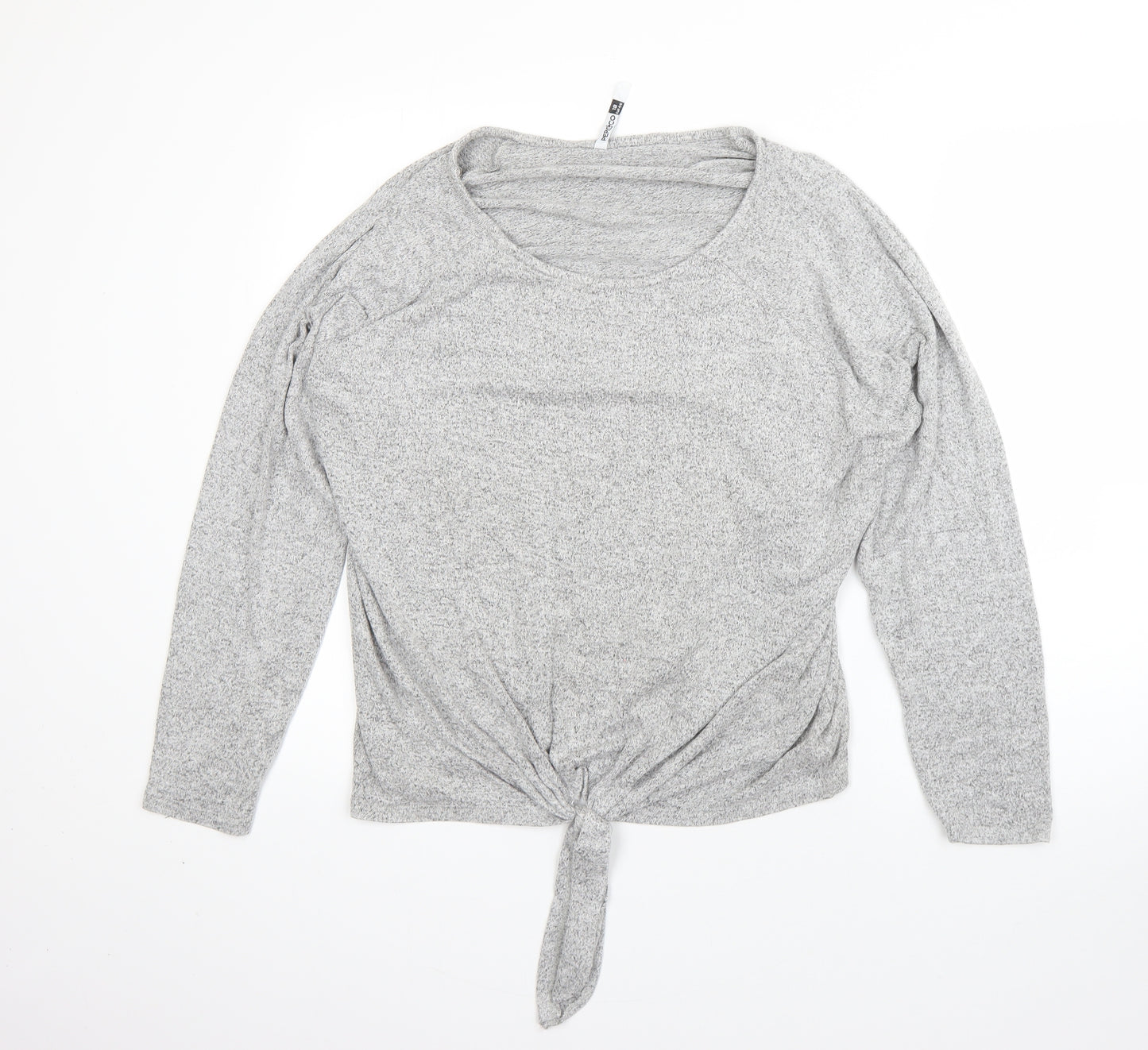 Pep&Co Womens Grey Round Neck  Viscose Pullover Jumper Size 18