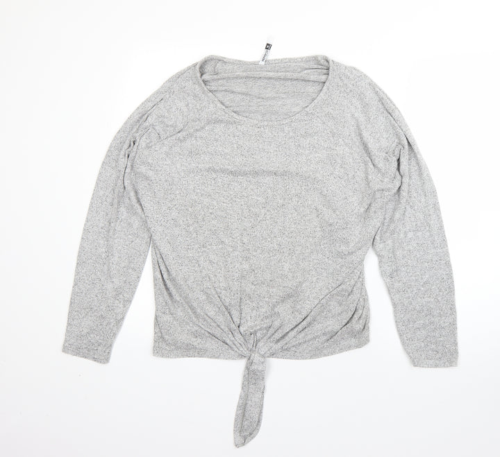 Pep&Co Womens Grey Round Neck  Viscose Pullover Jumper Size 18