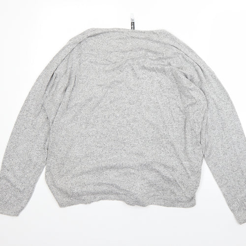Pep&Co Womens Grey Round Neck  Viscose Pullover Jumper Size 18