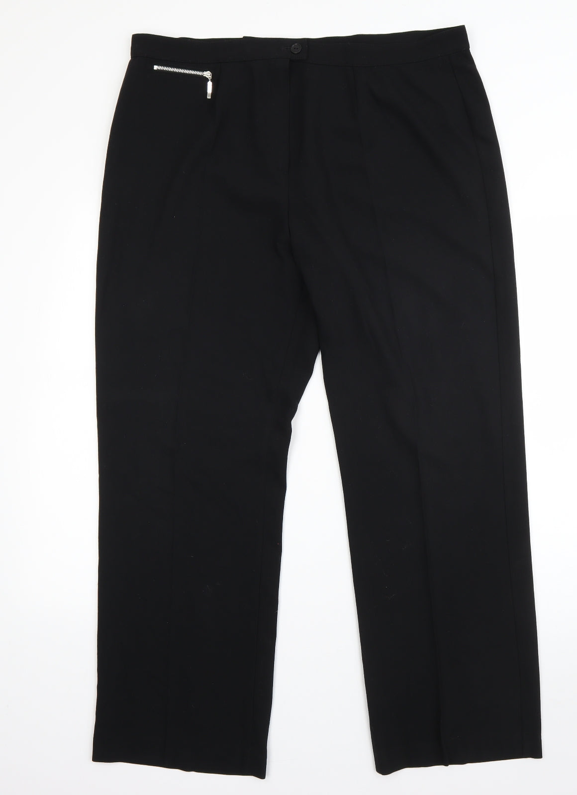 Preworn Womens Black  Polyester Dress Pants Trousers Size 36 in L28 in Regular