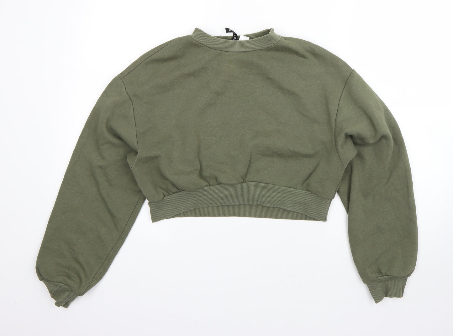 H&M Womens Green Round Neck  Cotton Pullover Jumper Size S