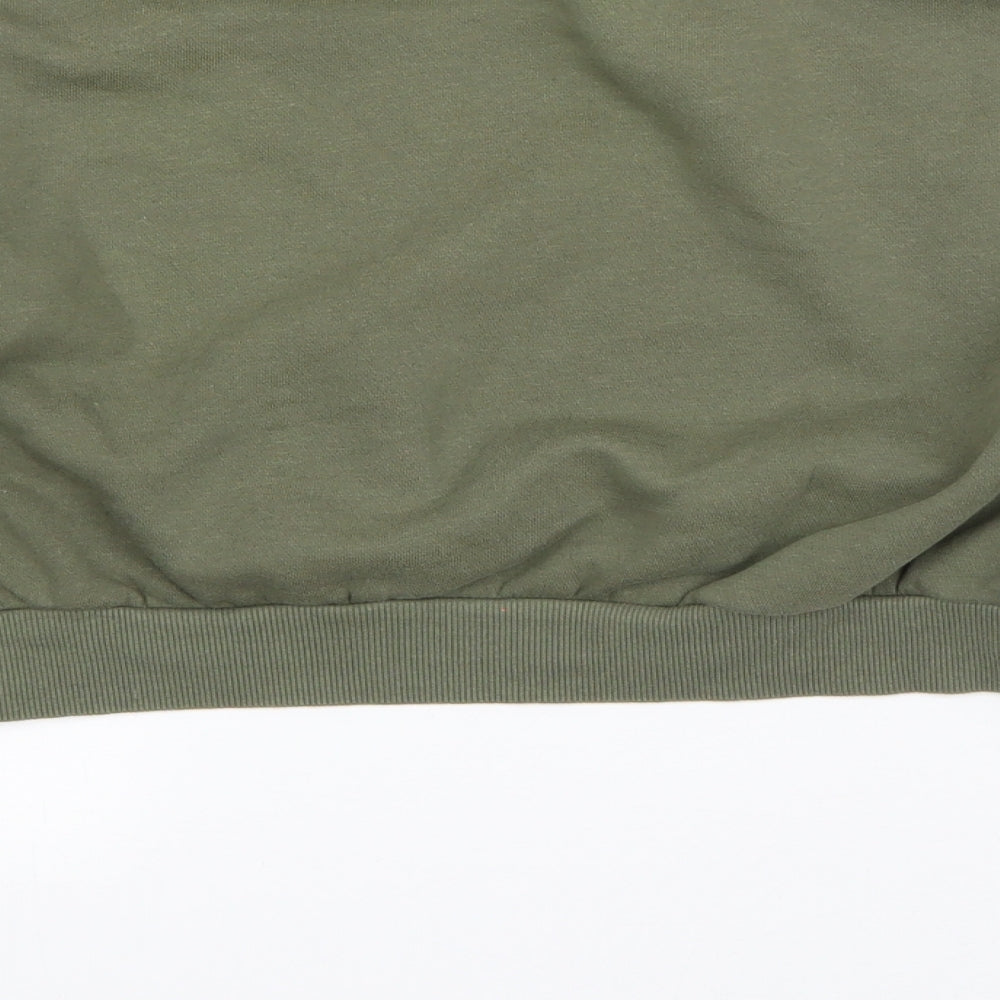 H&M Womens Green Round Neck  Cotton Pullover Jumper Size S