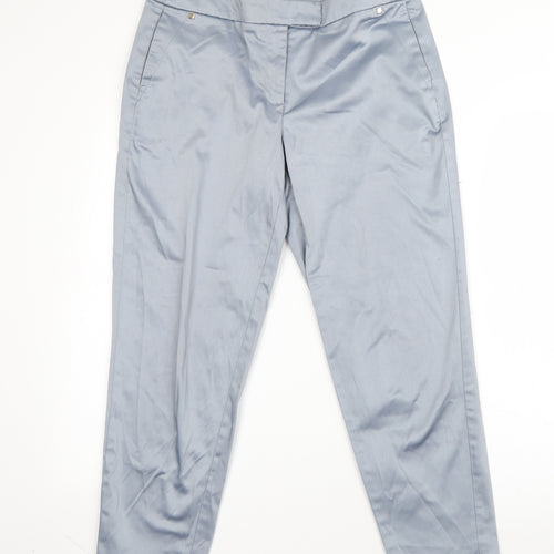 River Island Womens Blue  Cotton Dress Pants Trousers Size 8 L25 in Regular