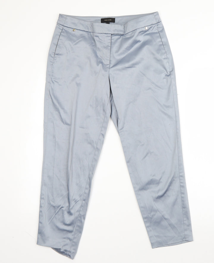 River Island Womens Blue  Cotton Dress Pants Trousers Size 8 L25 in Regular