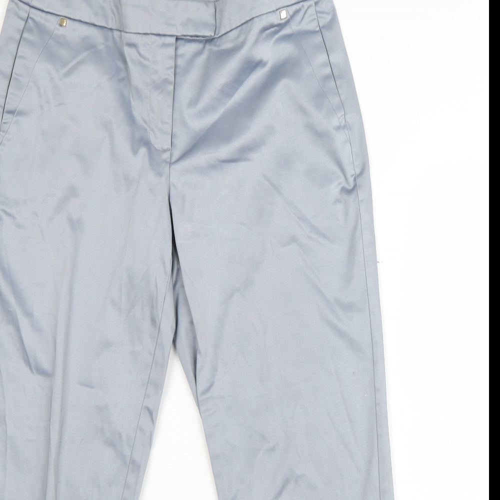 River Island Womens Blue  Cotton Dress Pants Trousers Size 8 L25 in Regular
